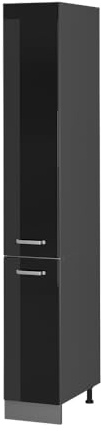 Vicco Armadio da farmacia R-Line, Nero lucido, 30 cm, per la libera combinazione all'interno di sistemi cucina modulari