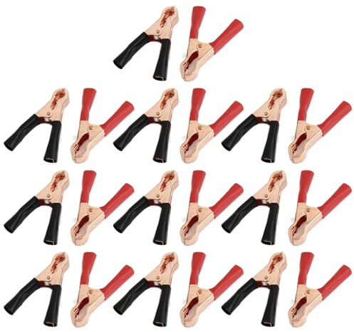 GTIWUNG 20 Pezzi Morsetti a Coccodrilo Elettrici in Metallo, Clip di Batteria a Coccodrillo per Veicolo Caricabatterie, Pinze per Cavi Batteria in Rame, Morsetti per Cavo di Avviamento 50A 80mm
