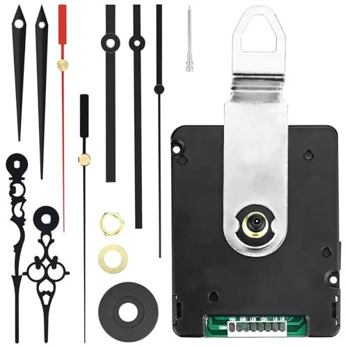 2025 UK Update DCF Radio Controlled Clock Movement for Wall Clock, Auto Adjust Time Wall Clock Mechanism Kit with 3 Pairs of Hands, 17mm Clocks Movement Silent, Repair Parts for Radio Controlled Clock