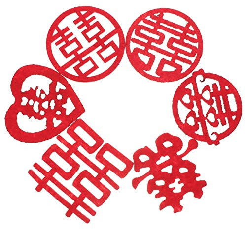 Alipis 120 Pezzi Mini Coriandoli Cinesi Ornamento Della Festa Nuziale Decorazione Del Banchetto Xi Personaggio Coriandoli Centrotavola Coriandoli Coriandoli Cinesi Lettere Sparse