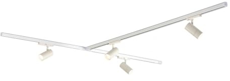 Qub Zoom LED Schienensystem – T-Form – 2x 100cm+200cm – 4x Spots – 3-Phasen – Deckenstrahler Weiß – Einstellbare Helligkeit 20W/25W/30W – Farbtemperatur 2700K/3000K/4000K (Warmweiß bis Tageslichtweiß)