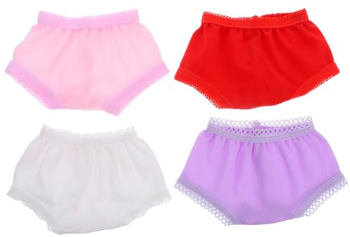 Gogogmee 4 Pezzi Mutandine per Bambole in Poliestere, Design Semplice e Pratico, Accessori per Bambolotti per Gioco di Ruolo e Fai da Te Stile Casuale
