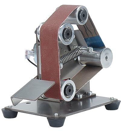 OUTFYT Smerigliatrice Multifunzionale Mini levigatrice a Nastro elettrica Lucidatrice Rettificatrice Taglierina Affilacoltelli,Basse Vibrazioni(Only Machine)