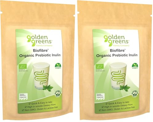 Golden Greens Organic Prebiotic Inulin Fibre, 250g (Pack of 2)