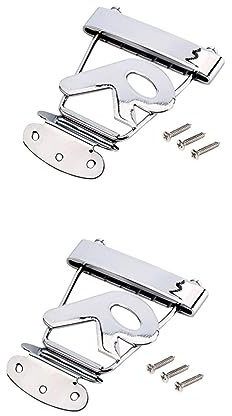 Hoement 2stücke r Form Saiten-gitarren Tailpiece Brücke Aus Metall Für Semi-hollow Jazz-gitarren Langlebige Ersatzteile Einfache Installation Gaa Silber