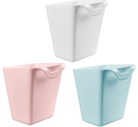 Amosfun 3 Portavasos Colgantes Cestas De Almacenamiento Para Carrito Rodante Cesta Colgante De Plástico Sin Agujeros Para Cocina Oficina Y Baño 5.11 X 4.72 X 4.33 in