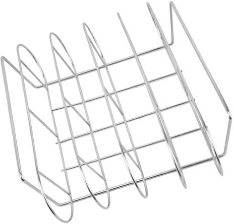 FONDOTIN Rib Rack Acier Pour Barbecue Support à Côtes Levées Aux Températures Outil De Grillade Pour Cuisine Plein Air Et Camping Facile à Nettoyer Utiliser