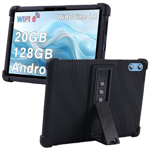 MEMELOKA Hülle für Biegedy B22 Tablet 10 Zoll, Weiche und Leichte Silikon Stoßfest Schutzhülle mit Ständer[rutschfest][Kratzfest], Schwarz