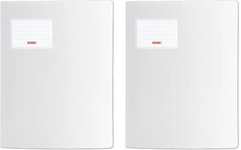 Brunnen | 2 Schnellhefter FACT! pp (2er Set weiß deckend) (A4, mit Namensschild, Einstecktasche, Dokumentenmappe, Schulsachen, Fächermappe, Hefter, Organisator, A4 Folder)