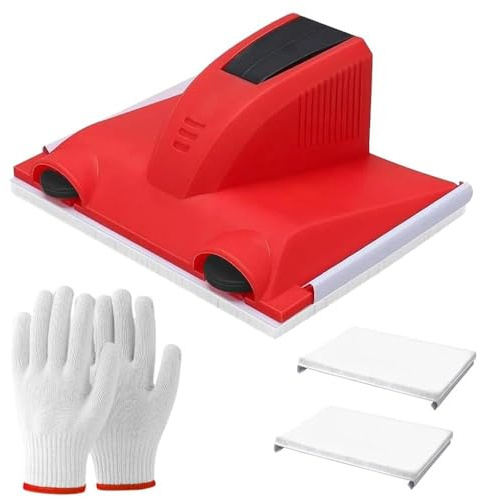 4 Pcs Paint Edger Tool Set, Professional Cutting in Tool for Painting | Edge Painter with 2 Replacement Pads & Gloves for Clean Straight Paint Lines on Ceilings, Walls, Windows, Corners, Skirting