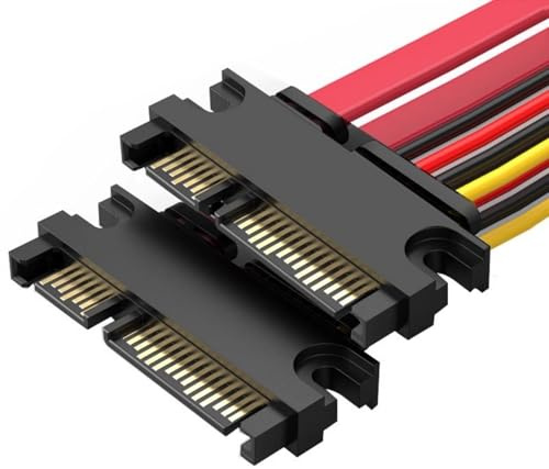 Xanorrg Câble d'alimentation Et De Données avec Conducteurs Métalliques Anti-interférence PC Compatibilité des Ordinateurs Portables Signaux Stable Transmission Satas Power Data Cable