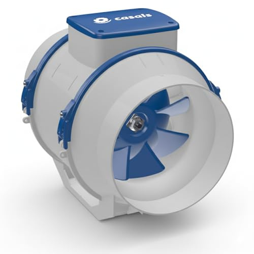 Extractor en línea 160 mm silencioso | Ventilador conducto helicocentrífugo 560 m³/h | 2 velocidades | ventilación baño cocina | KUVIO 160 de Casals