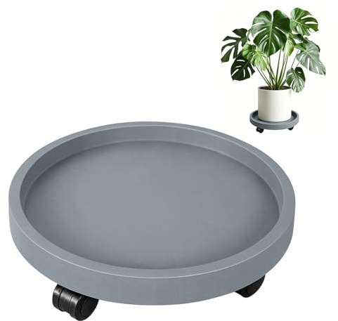 Piattini per piante con ruote, resistente, vassoio per piante con rotelle staccabili, girevole a 360°, per piante in vaso
