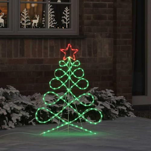 sephironlbb Lichterbaum Weihnachtsbaumform Mehrfarbig mit 144 LEDs aus langlebigem PVC 78 x 58 cm für Innen und Außen festliche Weihnachtsdeko Wohnzimmer Fenster Advent Heiligabend