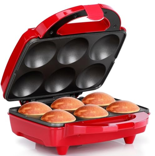 Holstein Housewares HF-09013R Cupcake Maker, Stainless Steel, Red