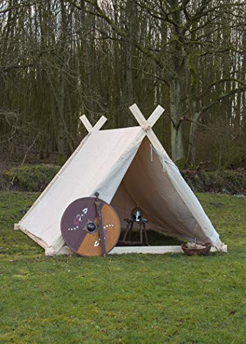 Battle-Merchant - Wikingerzelt, 3 x 2.7 x 2 m, 350 GMS, naturfarben, OHNE Zeltstangen - Mittelalter, Reenactment, LARP