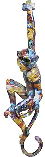 Kare Design Wandobjekt Hanging Ape, Bunt, AFFE, Tiermotiv, 17x67cm, Deko, Pop-Art, Accessoire, Wanddekoration, Wohnzimmer