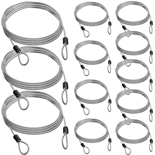 Fiada 12pack Security Cable Lock, 4ft 3mm Braided Steel Coated Luggage Lock