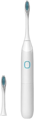 YXSH Battery Toothbrush for Adults Soft,Slim Travel Battery Electric Toothbrush Waterpoof Portable Battery Operated Sonic Toothbrush 2 Brush Heads-White