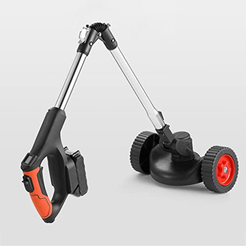 Q-FFL 3 en 1 Coupe-Bordures sans Fil, Débroussailleuse avec Lame et Chargeur, Coupe-Bordure Pliable à roulettes, Hauteur et Angle de Coupe Réglables (Size : One Battery One Charge)