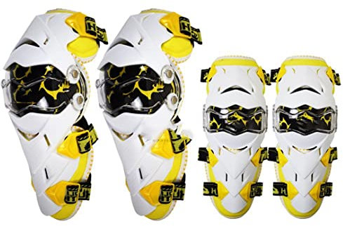 Hcclijo Rodilleras protectoras de motocross, rodilleras de motocicleta, cuatrimoto, deportes, automovilismo, rodilleras de seguridad, rodilleras y codos A1 L