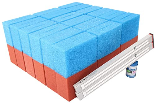 Wartungspaket Oase Biotec 36 Schwammset, Leuchtmittel, Filterstarter | Wacredo Wartungspaket passend für Oase Biotec 36, inkl. Ersatzschwammset, 2x36 Watt UVC Leuchmtittel, Oase Filterstarter