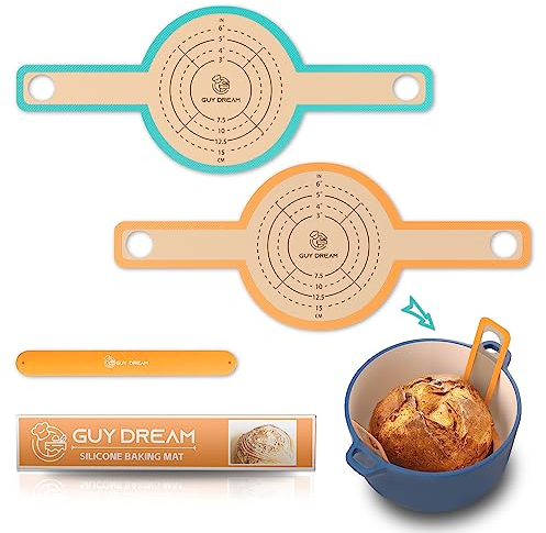 2 PCs Bread Sling - Specially Selected Platinum Silicone – Baking Mat for Dutch Oven – Sourdough Bread Baking Mat & 1 Storage Band
