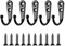 FuzlPnag 5 Piezas Ganchos Percheros de Pared, Negro Vintage Perchas Pared, Colgadores Pared de Retro, Ganchos para Colgar Ropa Abrigos Llave Cocina Baños Armarios Gabinete con Tornillo