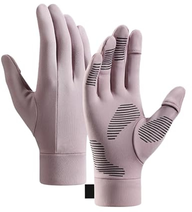 Generisch Gloves Smartphone Women and Women, Non-Slip Touch Screen Work Gloves, Convertible, No Index Finger and Thumb Blindfold Latex (Purple, M)