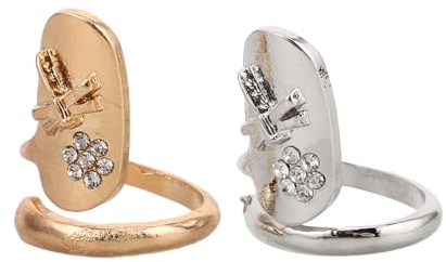 FOMIYES 2 Piezas Anillo De Tapa De Uñas Anillo De Uñas Anillos De Uñas Para Mujer Anillo De Esmalte De Uñas Anillos De Uñas En La Punta Del Dedo Anillos De Punta De Uñas Aleación