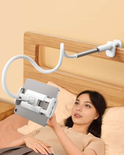 SCENEIN Schwanenhals-Halterung für Bett, flexibler langer Arm Tablet-Halterung zum Lesen im Bett, kompatibel mit iPad Mini Pro Air, Telefonschalter, Samsung Galaxy Tabs Kindle Fire, mehr 4,7-12,9 Zoll