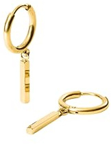 Purelei Urban Orecchini da uomo – Orecchini a cerchio geometrici con ciondolo charm – Acciaio inossidabile placcato oro 18 carati – Gioielli da uomo moderni – Accessori Statement in oro, normale