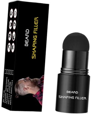 Veemoon Sicherer Bartfüllstab mit Mini-pinsel Langlebiger Bart Shaping Concealer für Männer Einfach Aufzutragen nicht Abfallend Kompakt für Präzises Bartstyling Verdichtung