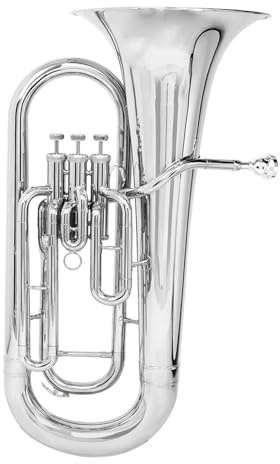 Erwachsener Bb Euphonium B Euphonium 3 Tasten Vertikales Ventil Baritonhorn Versilbert Komplettes Set Einfach Zu Spielen