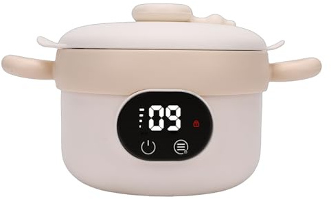 Bewinner Ciotola per Alimenti per Bambini a Temperatura Costante Riscaldamento Portatile Intelligente per Pasti per Bambini 185x125x105mm 1 unità (albicocca al latte)