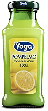 24 bottiglie di succo di frutta per yoga, con pompelmo, 100% pompelmo, 200 ml