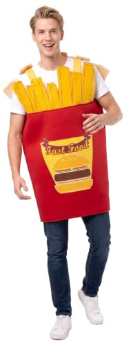 Costume da confezione di Patatine fritte per adulto - Rosso - Taglia Unica