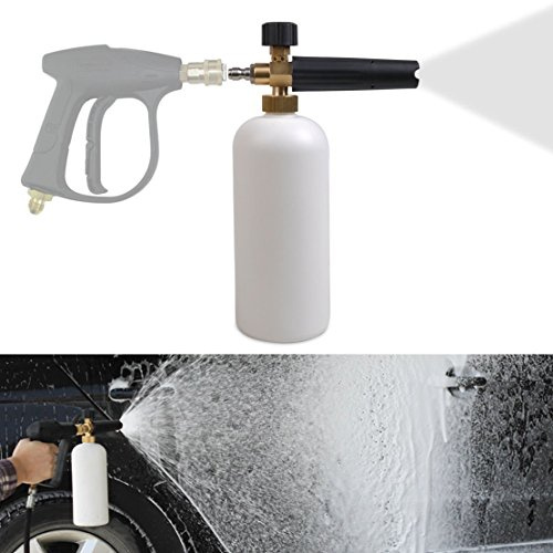 Jscarlife Schaumlanze mit Aufsatz für Schaumkanone Hochdruckreiniger Waschen Sprayer Foam Gun Schaumpistole Snow Foam Lance Adapter Auto Reinigung Lanze 1 Liter - Garten Reinigung