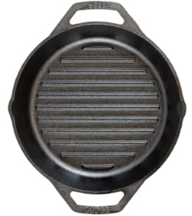 Lodge 12 Cast Iron Dual Handle Grill Pan, Black