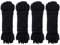 GiantGo 4 Rouleaux de 5 mètres de Corde en Coton Doux torsadé - Corde à Nouer en Coton Doux - Cordon torsadé épais Multifonctionnel - 8 mm de diamètre - Corde tressée Solide - Noir