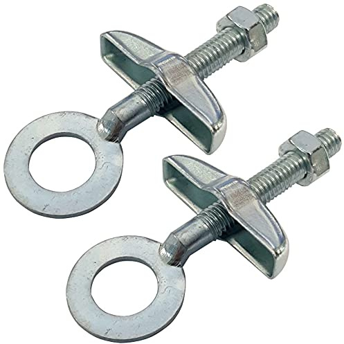 cyclingcolors 2x Fahrrad kettenspanner M6x65mm stahl mit muttern Øachsen 10-11mm BMX fixie