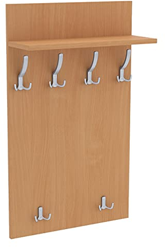 AKKE 90x60 | MAXI Garderobenpaneel Wandgarderobe Garderobe Wandpaneel Kleiderstange ALUMINIUM | BAYERISCHE BUCHE