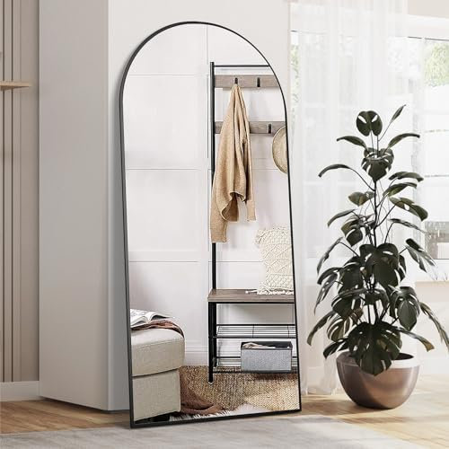 NEUWEABY Arched Floor Mirror 165x60 cm Arch Full Length Mirror with Stand Large Wall Full Body Standing Hanging or Leaning Against Wall for Bedroom Entry, Living Room