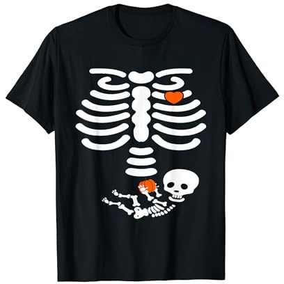 Disfraz de esqueleto para bebé embarazada de rayos X para Halloween Camiseta