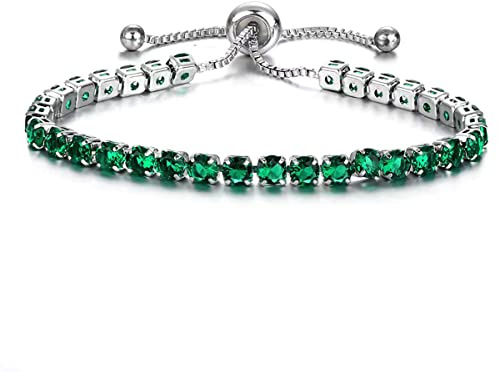 CCAIPU Damen-Armband Strass-Armband 18 Karat vergoldet Zirkonia Klassisches Damen-Tennis-Armband Geschenke für Mädchen