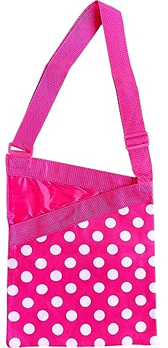 Smith’s Peg Bag in Pink and White Polka Dot Pattern with Adjustable Shoulder Strap | Holds Up to 108 Regular Pegs | Strong, Durable, and Water Resistant Material