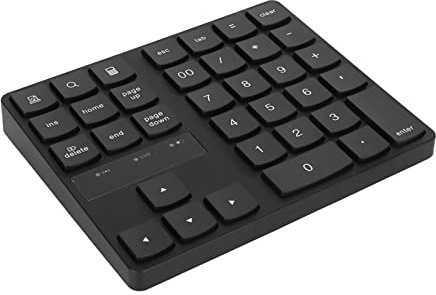 KOSDFOGE Teclado Numérico, Número Inalámbrico de 2,4 G, Teclado Numérico Inalámbrico USB Portátil 35 Teclas, Teclado Numérico Externo Ultrasilencioso Recargable para Macbook y Portátil con Windows