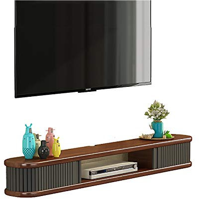 Tv Cabinet, Tv Lowboard, Floating Shelves, Floating Tv Console, Modern Wall Mounted Media Console, Mid-Century Modern Low Profile 31.4/39.1/47.2/55.1/62.9 inch Tv Stand in Walnut./160Cm Decoration