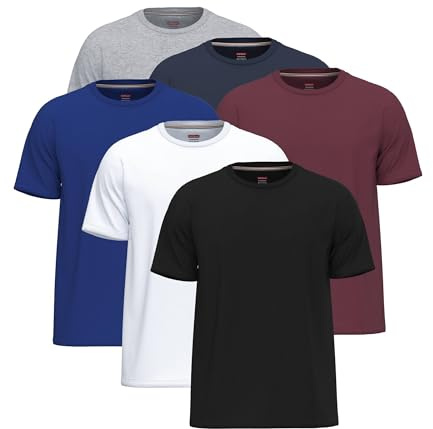 6 Pack T Shirts for Men UK 100% Cotton Tshirts | Premium Plain Crew Neck Mens T Shirts Multipack