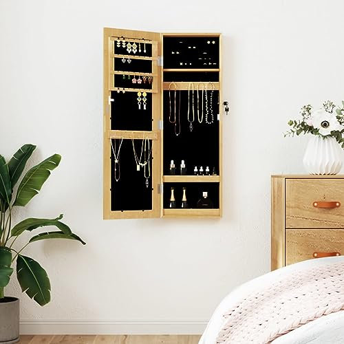 DIGBYS Spiegel Schmuckschrank Wandschrank 30x8,5x90cm
